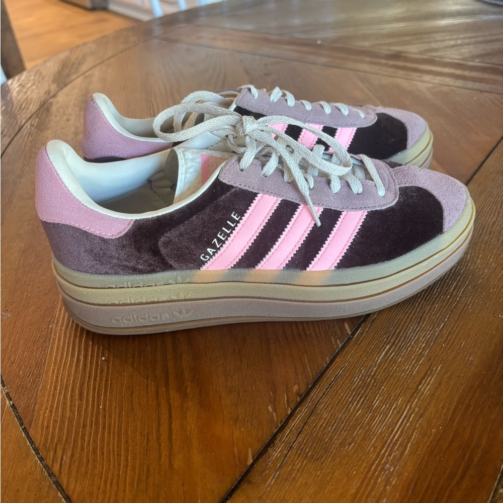Adidas Gazelle Women's Pink and Brown Sneakers